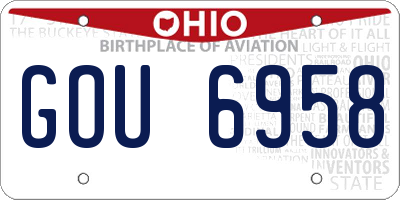OH license plate GOU6958