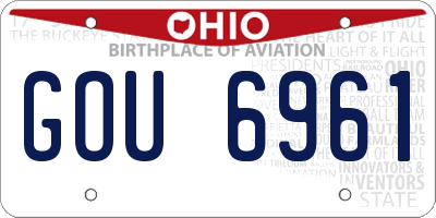 OH license plate GOU6961
