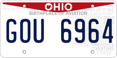 OH license plate GOU6964