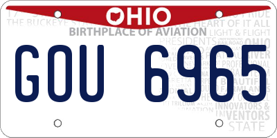 OH license plate GOU6965