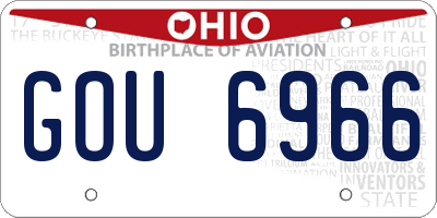 OH license plate GOU6966