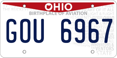 OH license plate GOU6967