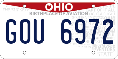 OH license plate GOU6972