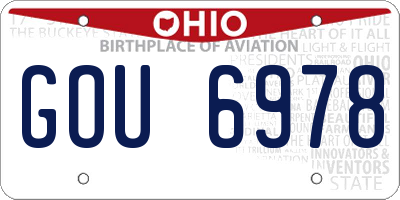 OH license plate GOU6978