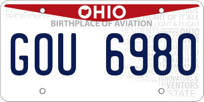 OH license plate GOU6980