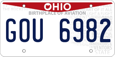 OH license plate GOU6982