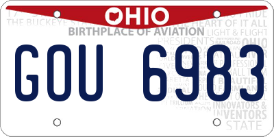OH license plate GOU6983