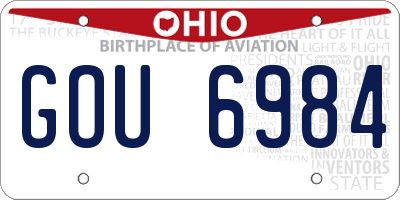 OH license plate GOU6984