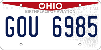 OH license plate GOU6985