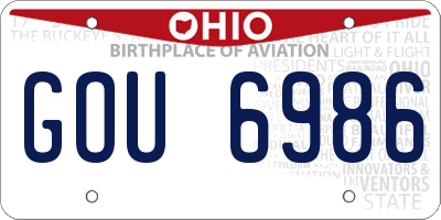 OH license plate GOU6986