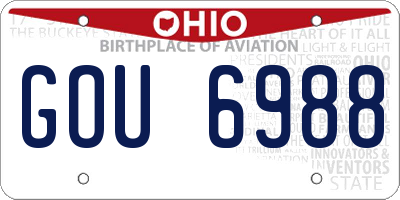 OH license plate GOU6988