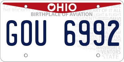 OH license plate GOU6992