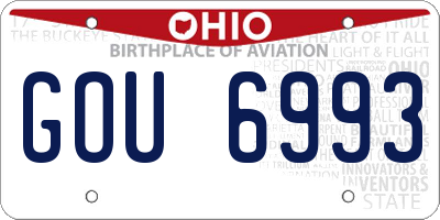OH license plate GOU6993