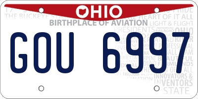 OH license plate GOU6997