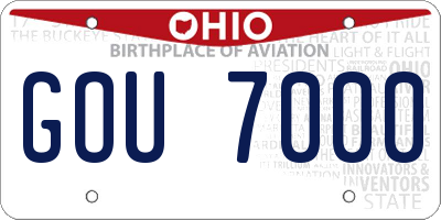 OH license plate GOU7000