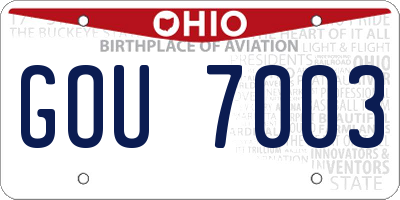 OH license plate GOU7003