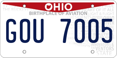 OH license plate GOU7005