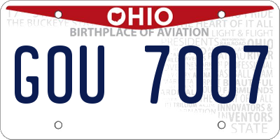 OH license plate GOU7007