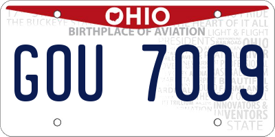 OH license plate GOU7009