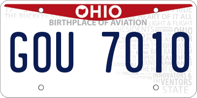 OH license plate GOU7010