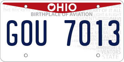 OH license plate GOU7013