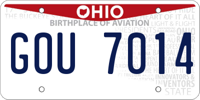 OH license plate GOU7014
