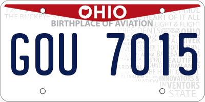 OH license plate GOU7015