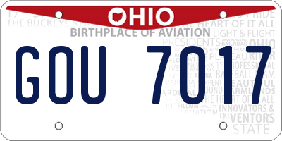 OH license plate GOU7017