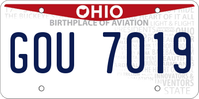 OH license plate GOU7019