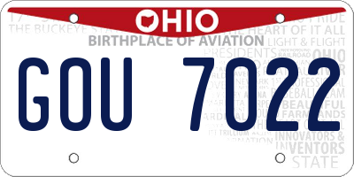 OH license plate GOU7022