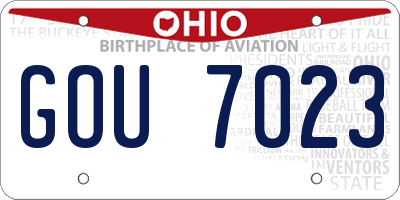 OH license plate GOU7023