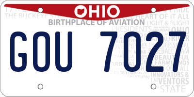 OH license plate GOU7027
