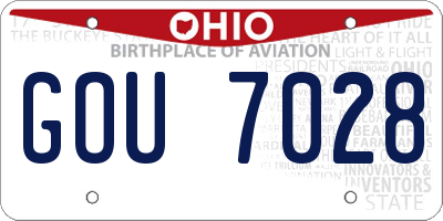 OH license plate GOU7028