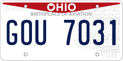 OH license plate GOU7031