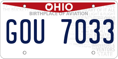 OH license plate GOU7033