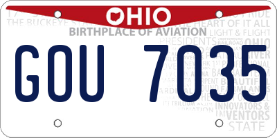 OH license plate GOU7035