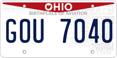 OH license plate GOU7040