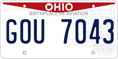 OH license plate GOU7043