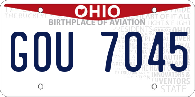 OH license plate GOU7045