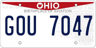 OH license plate GOU7047