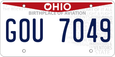 OH license plate GOU7049