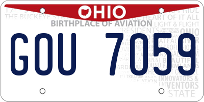 OH license plate GOU7059