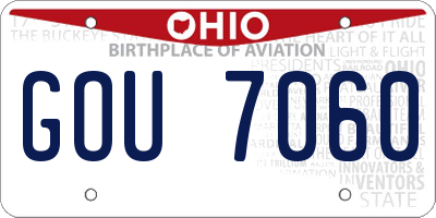 OH license plate GOU7060