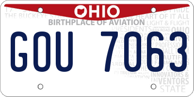 OH license plate GOU7063