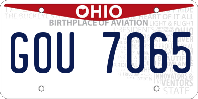 OH license plate GOU7065
