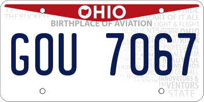 OH license plate GOU7067
