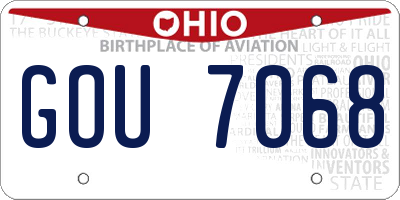 OH license plate GOU7068