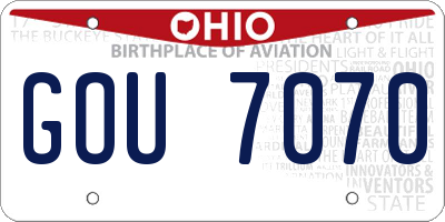OH license plate GOU7070