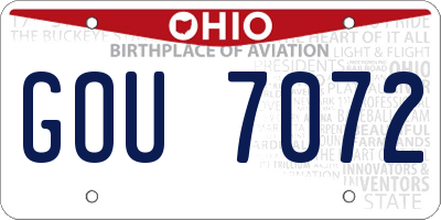 OH license plate GOU7072