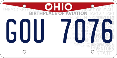 OH license plate GOU7076
